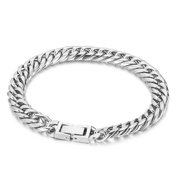 Men's Jewelry Double Woven Denim Chain Series Street Rock Hiphop Jewelry Buckle Multi Color Titanium Steel Bracelet Necklace_ipsvogv.com