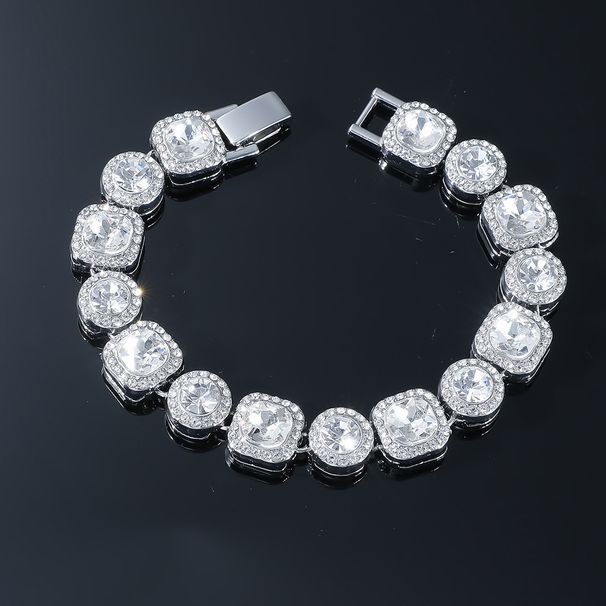Fashion New Product Full Diamond Rock Sugar Chain Bracelet Hip Hop Men's and Women's Trendy Brand Rap Street Dance Hand_ipsvogv.com