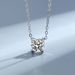 Pure D-Color Mosang Bullhead with One or Two Carat Silver Plated Platinum Simple Necklace Pendant_ipsvogv.com