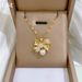 【 Titanium Steel 】 Necklace Earring Light Luxury Full Diamond Bow Pearl Personalized Temperament Banquet Earrings Set_ipsvogv.com