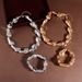 Exaggerated Smooth Wrinkled Beaded Necklace Simple Special Shaped Bead Clavicle Chain Jewelry_ipsvogv.com