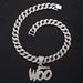 Hot Selling Full Diamond Letter WOO Alloy Pendant Hip Hop Cuban Chain Personalized Men's Necklace_ipsvogv.com