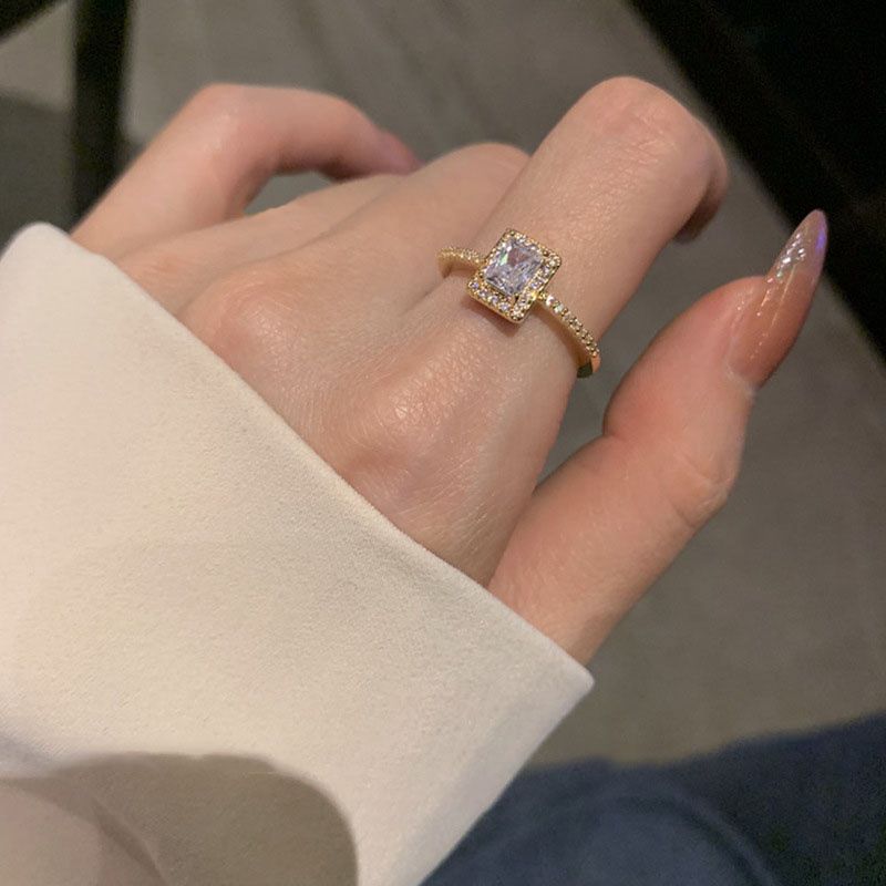 Sparkling Sparkling Diamond Adjustable Fashionable And Simple Index Finger Ring, Korean Luxury Temperament, Internet_ipsvogv.com