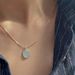 S Pure Silver Sea Blue Treasure Necklace Snake Bone Chain For Women, Simple, Elegant, Exquisite, Fashionable, INS Style,_ipsvogv.com