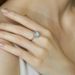 Holding flower Mosang diamond ring, women's pure silver one carat wedding ring_ipsvogv.com