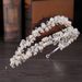 Elegant Bridal Hair Accessory With Double Row Pearls & Crystals - Handcrafted Floral Headband For Wedding, Prom & Special Occasions_ipsvogv.com