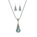 Wind Set Pattern Blue Crystal Jewelry Turquoise Gourd Necklace Earrings_ipsvogv.com