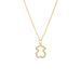 Hollow Stainless Steel Bear Earrings Simple Diamond Studded Bear Women's Stainless Steel Necklace_ipsvogv.com
