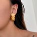 Real Gold Electroplated Titanium Steel Polished Square Zircon Fashionable Dancer Gold And Silver Earrings_ipsvogv.com