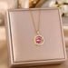 Fashionable New Micro Inlaid Zirconium Love Round Necklace Women's Titanium Steel Light Luxury Clavicle Chain Jewelry_ipsvogv.com
