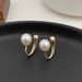 Ins Water Drop Earrings Women's French Niche Design Pearl Earnail Earhook Minimally Light Luxury Earaccessory Trend_ipsvogv.com