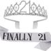 Number 50 21 13 Birthday Crown Etiquette Belt Set Girls Rhinestone Headband Belt Queen Party Supplies_ipsvogv.com