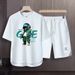 Men's Clothing 2024 Waffle Casual Summer Suit Men's Loose Teen Short sleeved T shirt Shorts Handsome Two piece Suit_ipsvogv.com