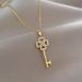 【 】 Lucky Grass Key Light Luxury Charm Gorgeous Full Diamond Necklace Women's Versatile Clavicle Titanium Steel Chain_ipsvogv.com