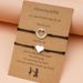 New Mother's Day Creative Stainless Steel Hollow Heart Shaped Wax Thread Woven Card Bracelet_ipsvogv.com