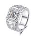 Plating Domineering Full Business Men's Ring, Color Guaranteed Double Row Diamond Set Engagement Ring_ipsvogv.com
