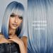 hot selling Medium Length Blue White Ombre Straight Synthetic Hair With Bangs Short Bob Cosplay Wig for Women Daily Party Heat_ipsvogv.com