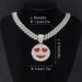 Halloween Full Diamond Smiley Face Pendant Cuban Necklace Hip Hop Personality Trendy Accessories_ipsvogv.com