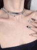 Silver Cyberpunk Style Choker Hot Girl Double Layer Collar Hip Hop Necklace Niche Design Leather Neck Strap Female_ipsvogv.com