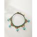 Bohemian Style Vacation Turquoise Round Beach Anklet Handmade Woven Beaded Copper Bead Women's Foot Jewelry_ipsvogv.com