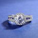 Two Carat Moissanite Ring Moissanite Double Row Diamond Nail Pattern All Match Temperament Closed White Copper Ring_ipsvogv.com