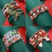 Christmas Bracelet Set Holiday Jewelry Snowman Santa Claus Bracelet Gift_ipsvogv.com