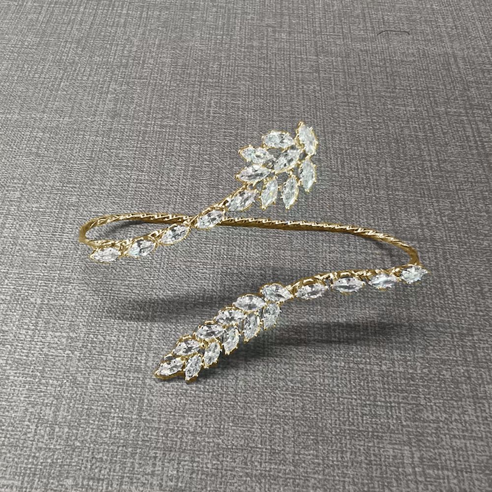 Hot-selling Zircon Jewelry, Bridal Wedding Temperament Leaf Bracelet, Niche Design Accessories Bracelet_ipsvogv.com