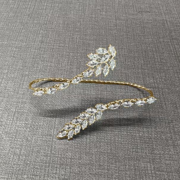 Hot-selling Zircon Jewelry, Bridal Wedding Temperament Leaf Bracelet, Niche Design Accessories Bracelet_ipsvogv.com