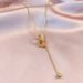 Exquisite Double Ring Tassel Pendant Necklace For Women's High End Design, Small And Luxury Collarbone Chain, Summer_ipsvogv.com
