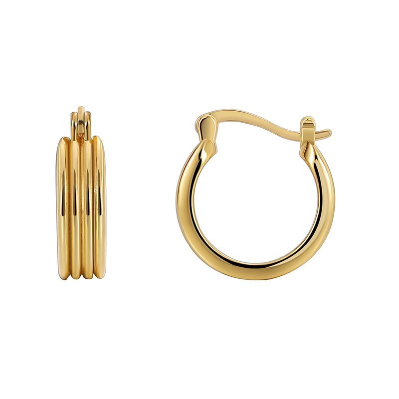 Geometric Multi Layer Arc For Women Copper Plated With Real Gold Fashion Retro Niche Versatile Design Earrings_ipsvogv.com