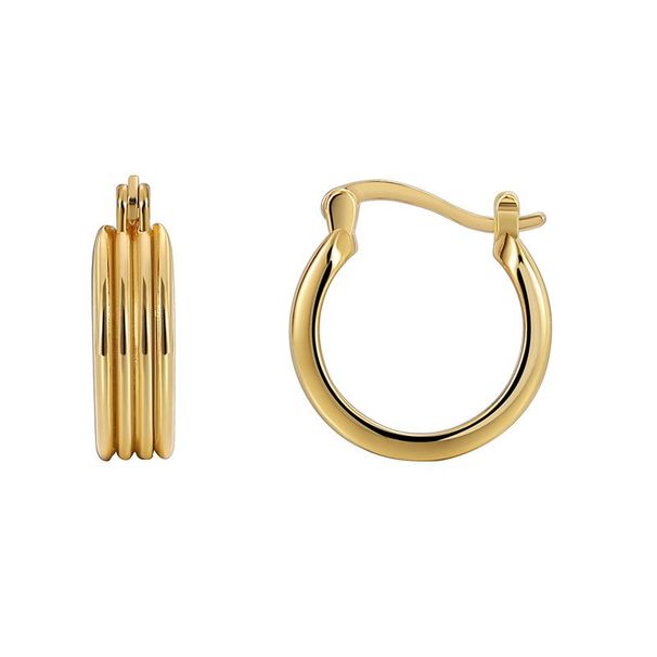 Geometric Multi Layer Arc For Women Copper Plated With Real Gold Fashion Retro Niche Versatile Design Earrings_ipsvogv.com