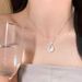 Pure Silver Bow, White Jade Marrow Necklace For Women, Delicate, Sweet, High-end, Niche Collarbone Chain, Birthday Gift_ipsvogv.com