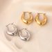 Titanium French Gold Stainless Steel Hollow Tube Chubby Earrings Do Not Fade Jewelry_ipsvogv.com