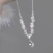 "Dreamy Daughter" The French Style Sparkling ! Zircon Necklace Features Delicate, Luxurious, And High-end Water Droplet_ipsvogv.com