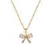 Titanium Steel Earring Set Light Luxury Full Diamond Bow Tie T Zirconia Personalized Style Banquet Earrings Necklace_ipsvogv.com