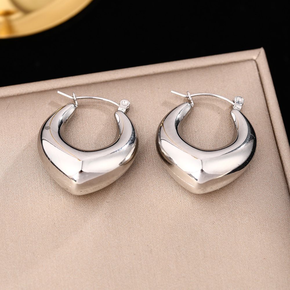 Titanium French Gold Stainless Steel Hollow Tube Chubby Earrings Do Not Fade Jewelry_ipsvogv.com