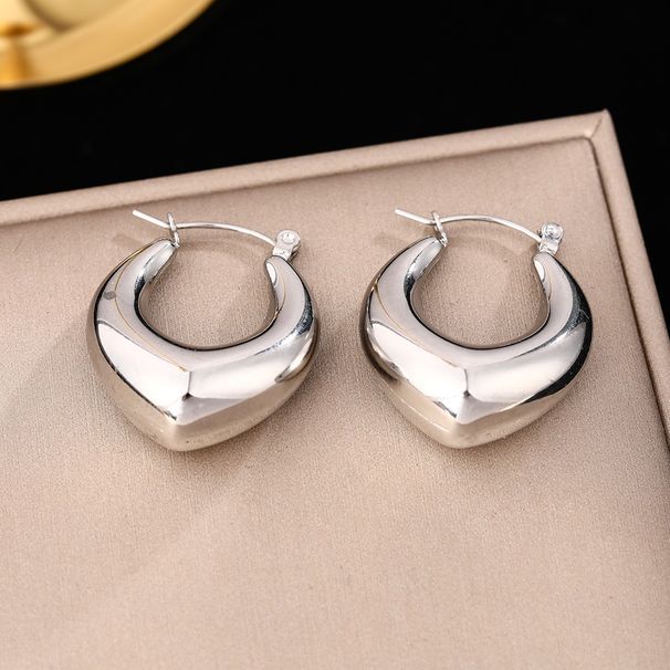 Titanium French Gold Stainless Steel Hollow Tube Chubby Earrings Do Not Fade Jewelry_ipsvogv.com