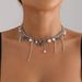 Blue Rhinestone Star Fringed Babes Wind Necklace Female Niche High Sense Neck Chain Collarbone Chain_ipsvogv.com