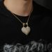 Combination Stitching Necklace Hip Hop Gold Plated Full Zircon Trendy Men's Fashion Wear Heartbreak Pendant Jewelry_ipsvogv.com