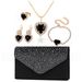 Love diamond necklace earrings ring bracelet four piece set high end bridal jewelry evening bag handbag female_ipsvogv.com