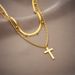 new simple multi layer cross pendant titanium steel metal hip hop fashion all match niche necklace_ipsvogv.com