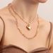 Jewelry Punk Double Layer Geometry Big Peach Heart Pendant Pearl Women's Instagram Style Versatile Necklace_ipsvogv.com