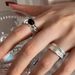 Sweet Cool Fried Dough Twists Stripe Female Fashion Personality Premium Black Samurai Open Hip Hop Index Ring_ipsvogv.com