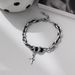 New Niche Design Wrapped Black Cross Splicing Necklace For Men And Women's High-end Bouncing Titanium Steel Collarbone_ipsvogv.com