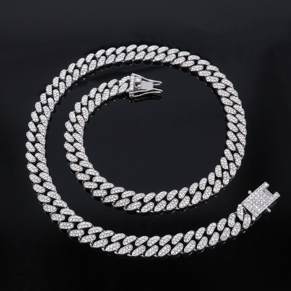 Unisex Jewelry Fashion Jewelry 10mm Thick New Full Diamond Necklace High Quality Alloy Diamond Men And Women Hip Hop Cuban Chain_ipsvogv.com