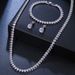 Elegant, Simple Versatile Dress, Banquet And Annual Meeting Accessories, Bride's Wedding Zircon Necklace, Earring Set_ipsvogv.com