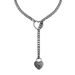 Women's Jewelry Fashion Love Lock Peach Heart Necklace Stainless Steel Electroplated Silver Necklace Punk Gothic Cuban Necklace Decoration_ipsvogv.com