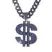 Men’s Jewelry Set Fashion New Purple Diamond Studded Exaggerated Nightclub Dollar Dollar Symbol Pendant Jewelry Domineering Cuban Necklace_ipsvogv.com