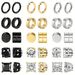 Stainless Steel Round Non Pierced Ear Clips Zircon Ear Studs Combination Set Trendy Men's Non Pierced Ear Magnet Earrings_ipsvogv.com