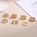 New Bohemian Style With Diamond And Hollowed Out Super Immortal Light Luxury 7-piece Ring Set_ipsvogv.com